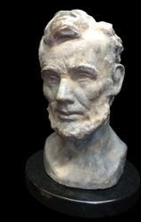 Linda West Sculpture Raku, Abraham Lincoln