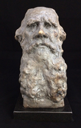 Linda West Sculpture Raku, Leo Tolstoy