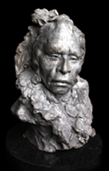 Linda West Sculpture Raku, Looking Back