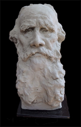 Linda West Sculptures, Leo Tolstoy Clay Portrait