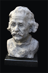 Linda West Sculpture Raku, Einstein